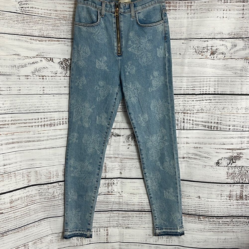 Baldwin Jeans Womens Sz 27 Front zip up Harley Rose Kansas City High Rise Skinny